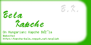 bela kapche business card